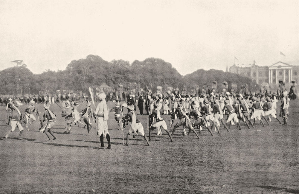 INDIA.Paik military dance;Feudal retainer Uriya chiefs Ganjam Visakhapatnam 1900